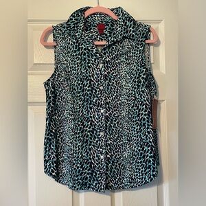 212 Collection Blue and Black Button Down Shirt